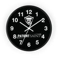 Patient Saint Black Wall Clock