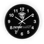 Patient Saint Black Wall Clock