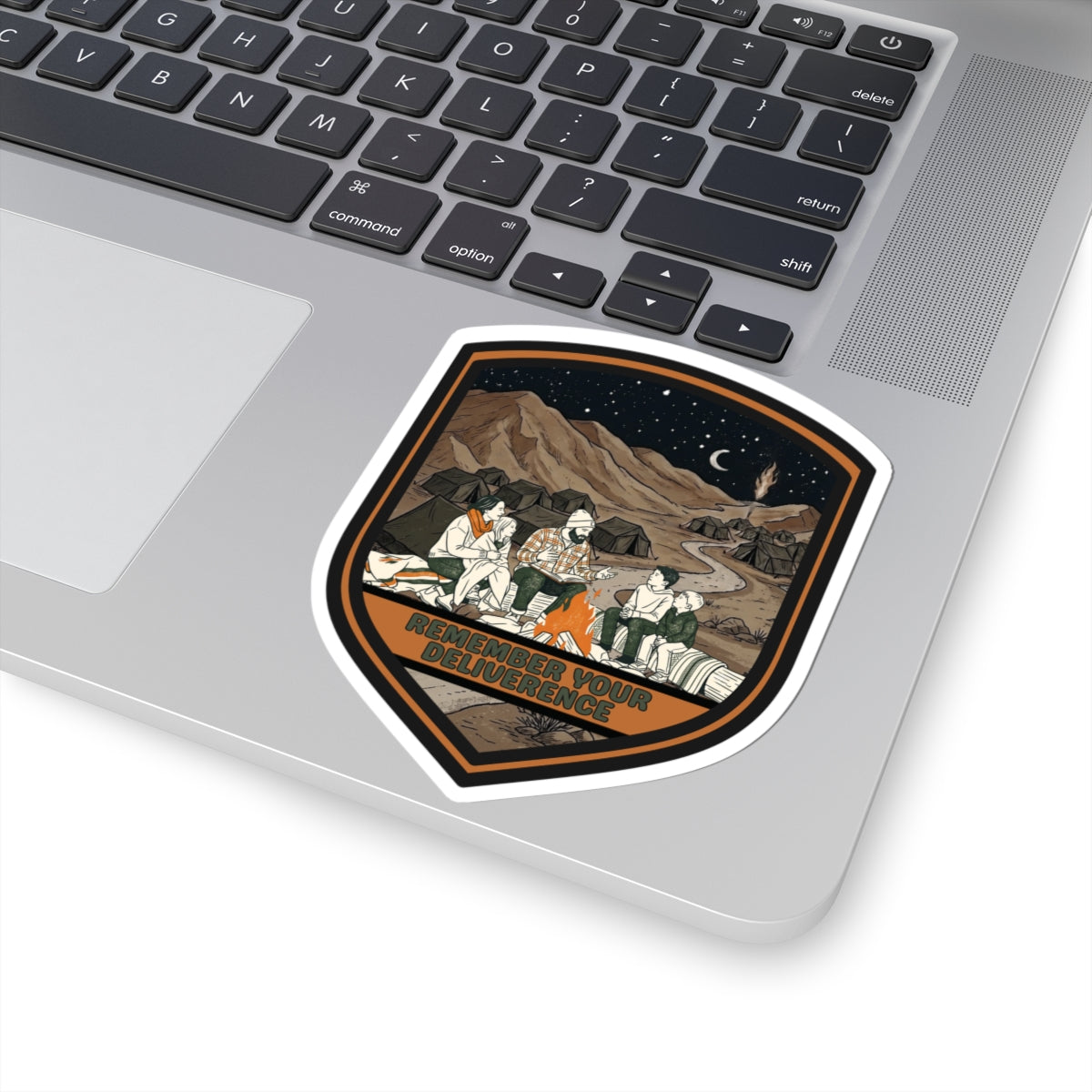 Sukkot 2026 Vintage Campfire Badge Sticker